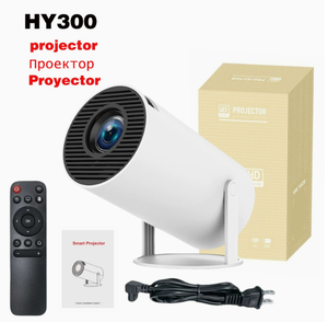 Proyector inteligente HY300 4K Android 11 WiFi <span class=keywords><strong>Bluetooth</strong></span> 720P HD <span class=keywords><strong>Mini</strong></span> proyector de vídeo portátil para cine en casa cine al aire libre película - Product Image 1