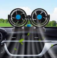 Ventilateur de refroidissement de voiture Ventilateurs à double tête Intérieur électrique 5V 12V 24V Ventilateur de voiture rotatif à 360 degrés pour accessoires de voiture