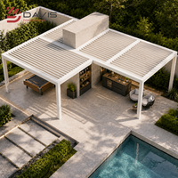 Pergola extérieure rétractable en aluminium avec toit pliant motorisé, pavillon pour hôtel, restaurant et usage professionnel