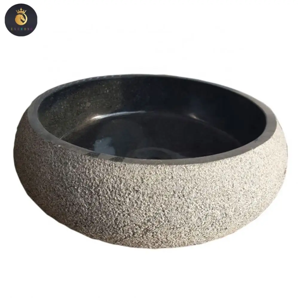 Customized professional black basalt stone sink with good price