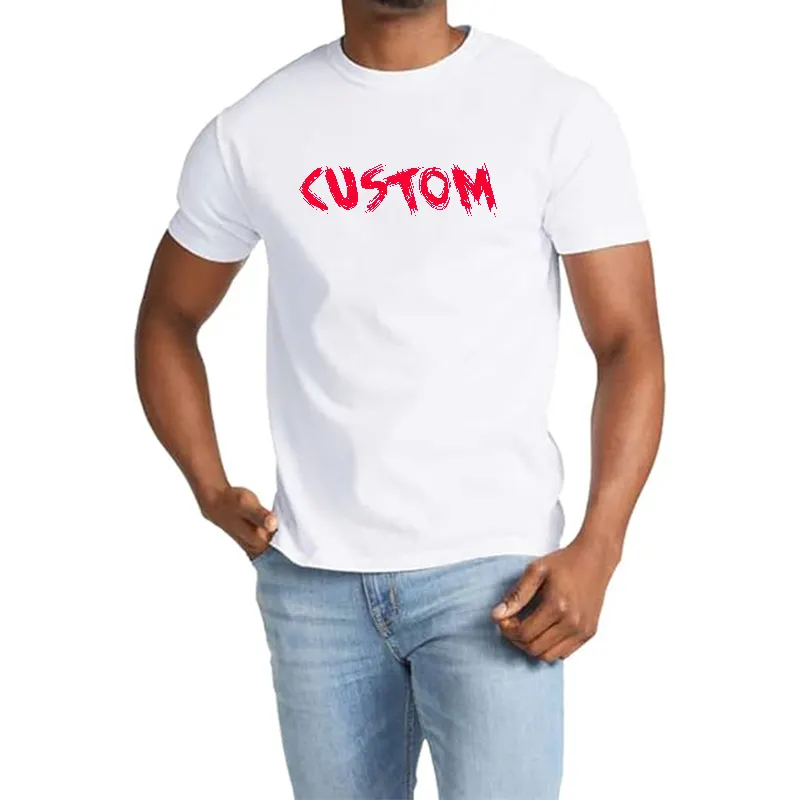 Vente en gros Chemise blanche vierge à manches courtes 65 Polyester 35 coton T-shirt personnalisé avec votre logo