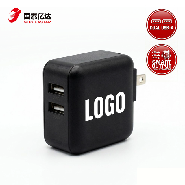 24W QC3.0 Fast Charging Foldable Wall Charger US Plug 2xUSB 5V2.4A Dual Port Portable Power Supply Adapter for Electronic