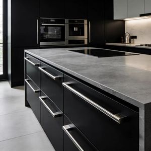 Modern Lacquerware Modular Full Furniture Cabinet Set MDF Melamine Board Customizable Luxury High-End Villa Kitchen Cabinet