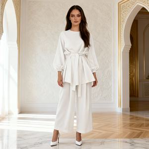 High Quality Plain Polyester Modern Simple Casual Everyday Abaya <b>Dress</b> <b>for</b> Muslim <b>Women</b> New Fashion Wholesale - Product Image 3