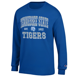 For Men's Royal Blue Long Sleeve Jersey Breathable T-Shirt with Front Screen Print <b>Logo</b> and O-Neck Design - Product Image 1