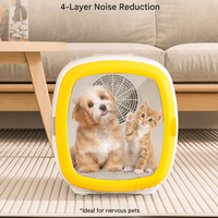 Séchoir intelligent pour animaux de compagnie 62L, sécheuse pour toilettage de chats et chiens 1200W avec 5 modes, 4 vitesses de ventilateur, fonctionnement silencieux pour animaux de compagnie de petite, moyenne et grande taille