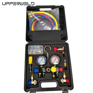 호스가 있는 HVAC 게이지 AC 매니폴드 게이지 세트 <span class=keywords><strong>R134A</strong></span> <span class=keywords><strong>R410A</strong></span> R404A R22 냉매 게이지 안전하고 안정적인 호스 - Product Image 3