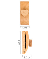 Pinces à couette en bois multifonctionnelles, rectangulaires gravées, crochets muraux en bois pour tapisseries de salle de bain, crochets de rangement créatifs