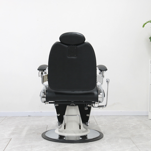 Oil <b>Head</b> Barber Chair Black Silver Check Pattern Specialized for Barber Shops Adjustable for Facial Shaving and Hair <b>Styling</b> - Product Image 2