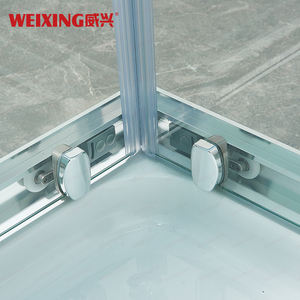 מחיר טוב עם צלב מסגרת חתוך מזג זכוכית מקלחת דלת מלון בית מלון סגסוגת אלומיניום מרובע - Product Image 6