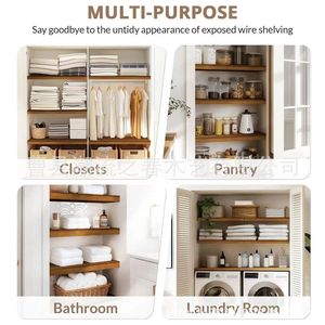 Estantes de madera para gabinetes de cocina, armarios móviles y estanterías de almacenamiento para baño. - Product Image 3