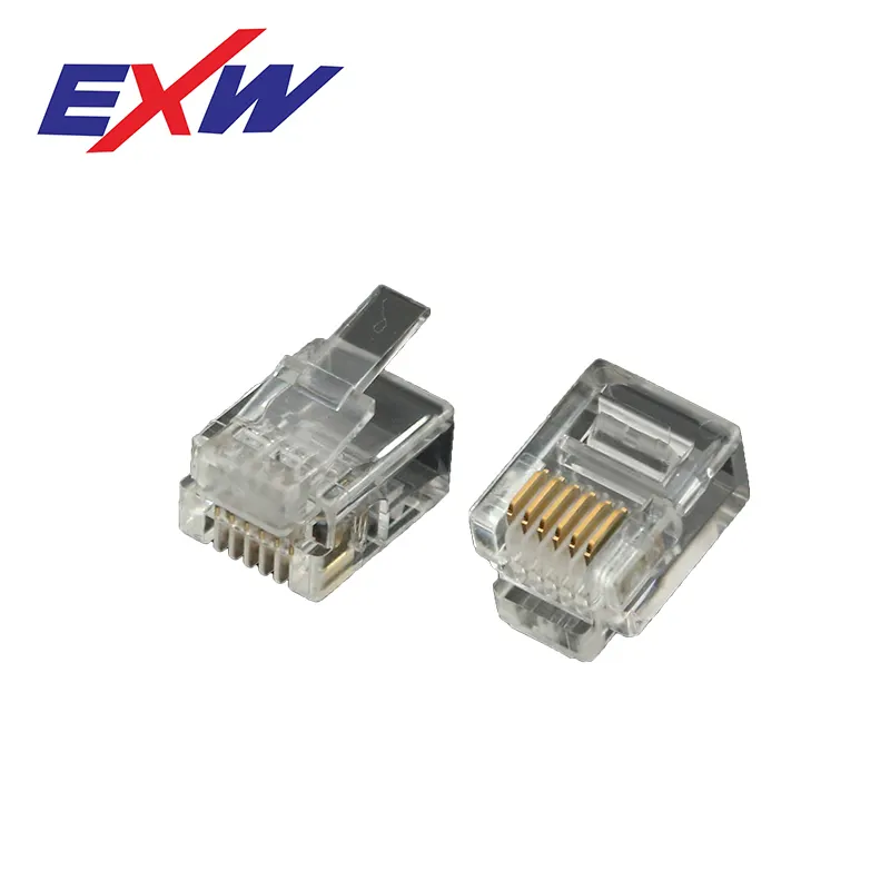 EXW yüksek kalite RJ11 RJ12 konnektör fişi 6P6C