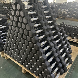 Okpro nhà máy giá bán buôn miễn phí trọng lượng dumbells phòng tập thể dục cao su Hex lục giác quả tạ đặt lb - Product Image 2