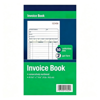 Carnet de factures autocopiantes NCR en 2 feuillets avec logo personnalisé, pour commandes de vente, 5,5x8,5 pouces, blanc canari, bloc de reçus duplicata, 50 jeux, vente en gros usine