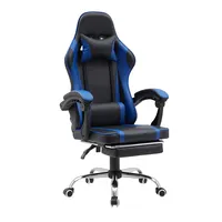 Logo personalizzato moderno in pelle pu con schienale alto ergonomico kursi chair gamer gaming con poggiapiedi