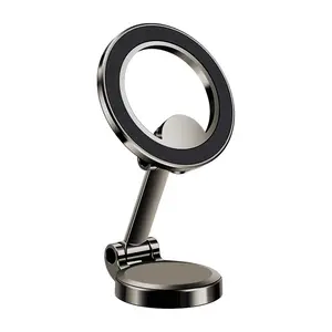 2023 Hot products Magnetic Cellphone Stand 360 Degree Rotation Portable Mini Car Mobile Stand Alloy Foldable Car Phone Holder
