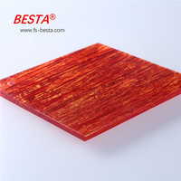 Feuille de plastique acrylique en fonte brute, Grain de bois, imperméable, prix