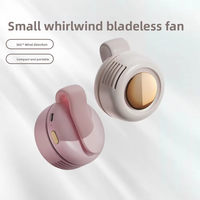 Mini ventilateur sans pales tourbillonnant, moteur sans balais rechargeable par USB, 3 vitesses, portable, pour usage extérieur, compagnon de poche