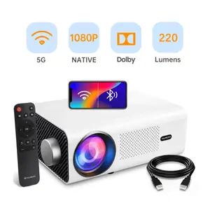 VANKYO Freizeit 495 W Multimedia 220 Lumen tragbarer Miniprojektor Full HD 4 K 5 G WLAN Video Dolby Sound Projektor mit Bluetooth