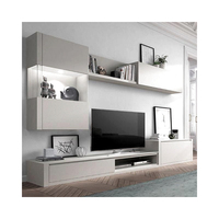 Meuble TV mural moderne de luxe avec cheminée électrique intégrée pour salon