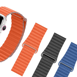 Correa de reloj de bucle de cuero magnético de moda para <span class=keywords><strong>Apple</strong></span> <span class=keywords><strong>Watch</strong></span> Series 1-6 Compatible con modelos de 38mm 40mm 42mm 44mm - Product Image 5