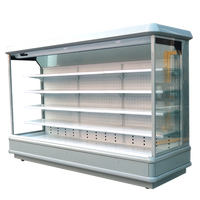 Réfrigérateur à porte vitrée pour supermarché, vitrine réfrigérée pour fruits et légumes avec thermostat réglable