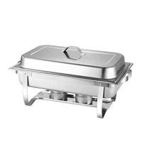 Modernes 9L Rechteck Edelstahl Fancy Chafing Dish Buffet Set Chafing Dish Cheffing Dishes Buffet Food Warmer für das Catering