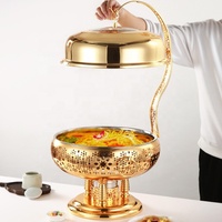 Edelstahl-Buffetwärmer Gold 8,0L Hängender Isolierwärmer für Luxushotels Restaurants Selbstbedienungs-Speisenwärmer