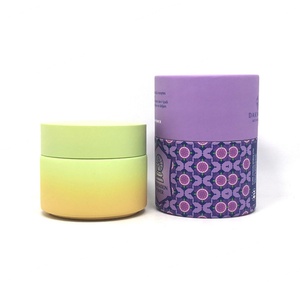 Pot en verre céramique givré rose mat personnalisé, vide, 100g, 50g, 30g, avec bouchon à vis en plastique, pour crème et lotion de soin de la peau - Product Image 4