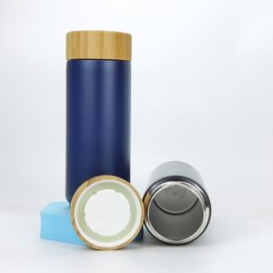 500ml 16oz Double Wall Stainless Steel Bamboo Water <b>Bottle</b> Insulated <b>Coffee</b> Mug Travel Tumbler with Bamboo Lid 3D Cups - Product Image 4