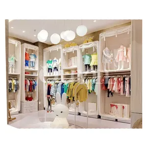 Lovely Color Wood Baby Kids Clothes Shop Decoration