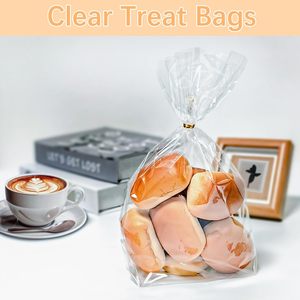 Bolsas de celofán transparentes para regalo, 8x11, con base acanalada, 50 unidades, con ataduras de alambre para empaque de recuerdos de fiesta, regalos y tazas - Product Image 5