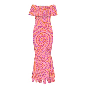 Abiti Estivi Rosa Polinesiani Personalizzabili per Donna, Taglie Forti, Sexy, Stampa su Richiesta, Casual, Monoblocco con Spalle Scoperte - Product Image 3