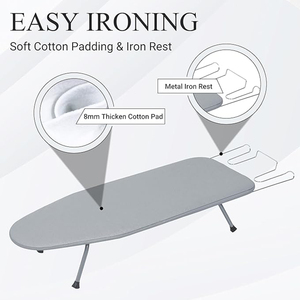 Meilleur Organisateur de Linge Portable de Bureau, Table Pliante Noire pour Repassage Commercial, Idéal pour Hôtels et Placards - Product Image 2