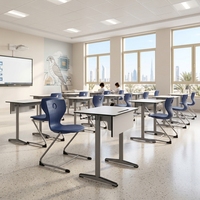 Proveedor de Muebles Escolares, Silla y Escritorio, Juego de Escritorio y Silla Escolar Laminados