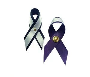 Personalized Purple Fabric Awareness Ribbons (Bulk)