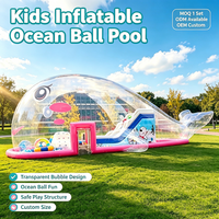 Dôme à bulles gonflable avec toboggan, piscine à balles, thème baleine, tente de jeu pour événements commerciaux et location en centre commercial