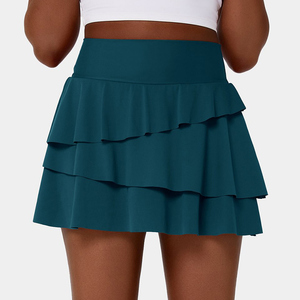 Logotipo personalizado Impreso Reciclado Blanco Yoga Fitness Falda Corte automatizado Sublimado Cintura alta Faldas de <span class=keywords><strong>tenis</strong></span> para las mujeres - Product Image 4