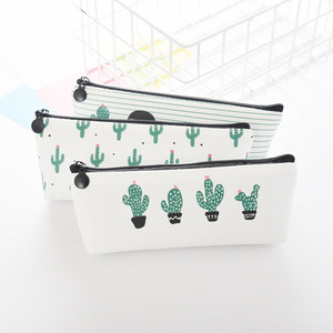 Trousse à crayons en tissu coréen imprimé <span class=keywords><strong>Cactus</strong></span>, plante, en toile, pour crayons, papeterie, mignonne, de bureau, pour filles - Product Image 1