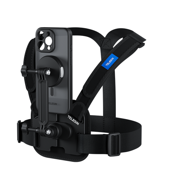 TELESIN Phone Accessories Chest Strap Mount for I Phone 16 Pro / Pro Max with Magnetic Phone case Elastic Sports Chest Strap