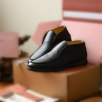 Mocassins originaux pour hommes en cuir véritable style Old Money, mi-hauts, à enfiler, semelle blanche