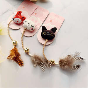 Juguetes Masticables Interactivos de Felpa Ecológicos para Gatitos, con Forma de Zorro, con Plumas y Campana, Juguete para Gatos - Product Image 1