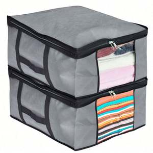 Wholesale Soft Organizers <b>Storage</b> Bag, Set of 2 Clothes Blanket Comforter Duvet Quilt <b>Storage</b> Bag Containers for Closet Shelf/ - Product Image 1