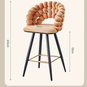 Low-profile casual bubble chair home atmosphere-themed bedroom dressing <b>stool</b> plush fabric nail chair stylish <b>backrest</b> chair - Product Image 5