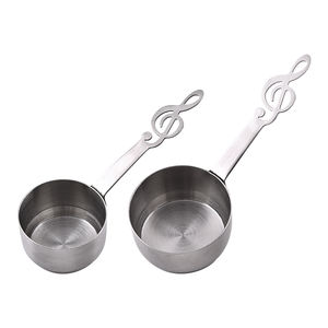 Vente en gros. nouvelle note <span class=keywords><strong>de</strong></span> <span class=keywords><strong>musique</strong></span> en acier inoxydable grand moyen petit Saucier cuillère à mesurer cuillère à sauce cuillère à bec - Product Image 2