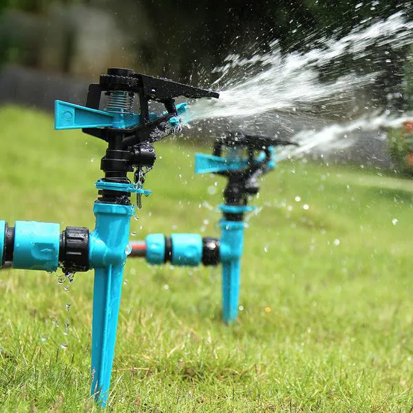 Système d'irrigation à double trou rotatif à 360 degrés, pistolet à pluie 3/4 pouces pour jardin