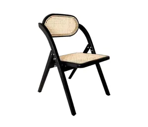 High Quality Folding Wood Rattan Chair Office Dining Wedding Chairs