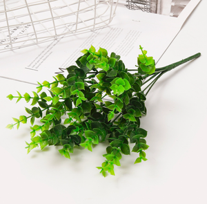 Emulazione pianta verde 7 forchetta Bouquet <span class=keywords><strong>di</strong></span> <span class=keywords><strong>fiori</strong></span> <span class=keywords><strong>di</strong></span> eucalipto ristorante decorazione <span class=keywords><strong>di</strong></span> <span class=keywords><strong>fiori</strong></span> erba erba <span class=keywords><strong>di</strong></span> plastica fiore finto fiore - Product Image 4