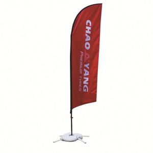 Custom Design Teardrop Feather Polyester Beach <b>Flags</b> with Fiberglass Pole Printed Foldable Banner for Events - Product Image 1