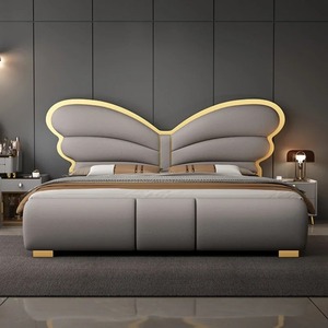 Furnitur rumah <span class=keywords><strong>Modern</strong></span> dan set kamar tidur mewah ranjang ukuran king kualitas tinggi Set kamar tidur hotel Italia set tempat tidur lapis kulit